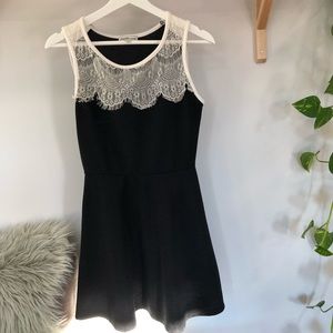 COPY - CHARLOTTE RUSSE Black and Lace Dress Fitted Flare